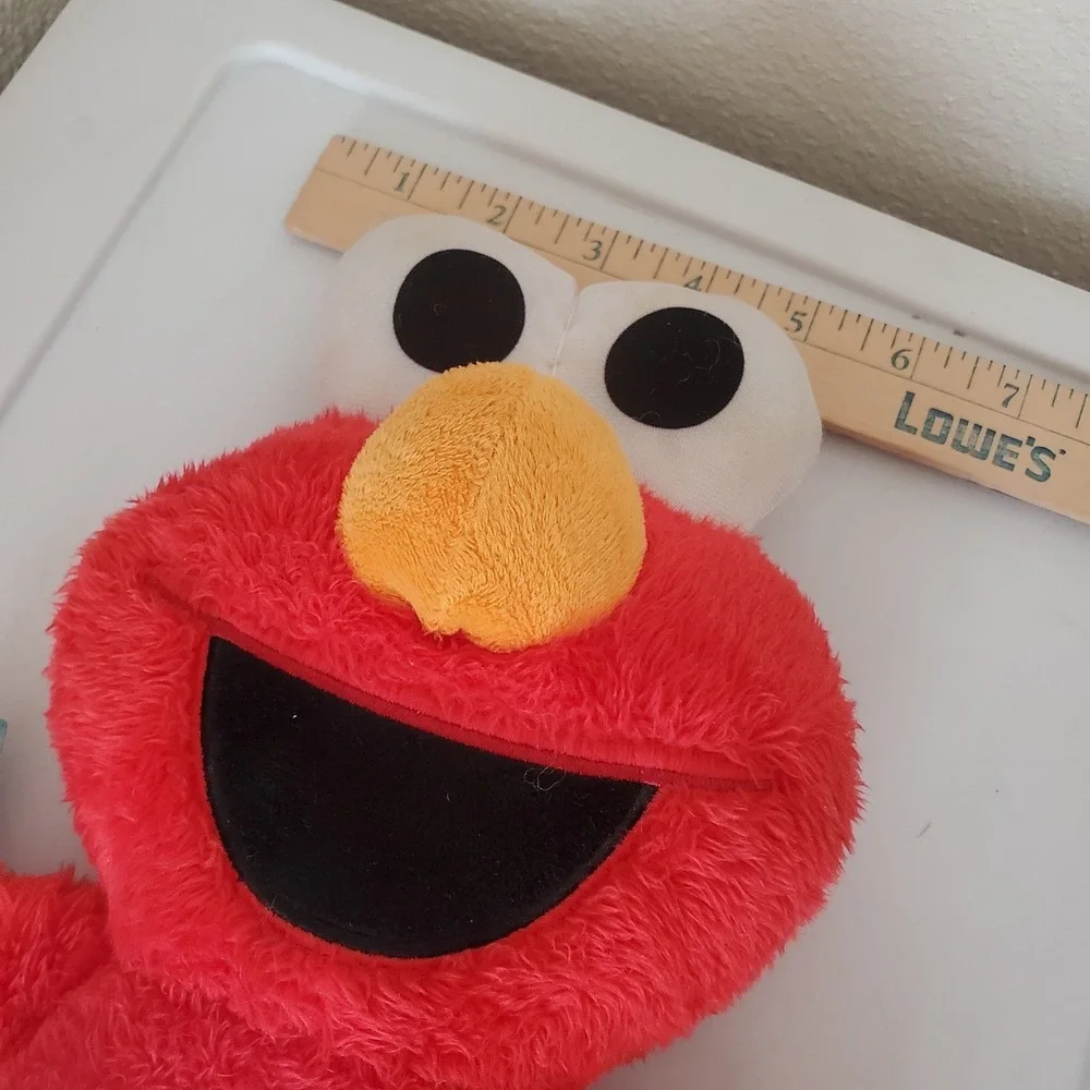 Sesame Street Elmo Developmental Baby Toy Plush Mirror Teether Crinkle Tags